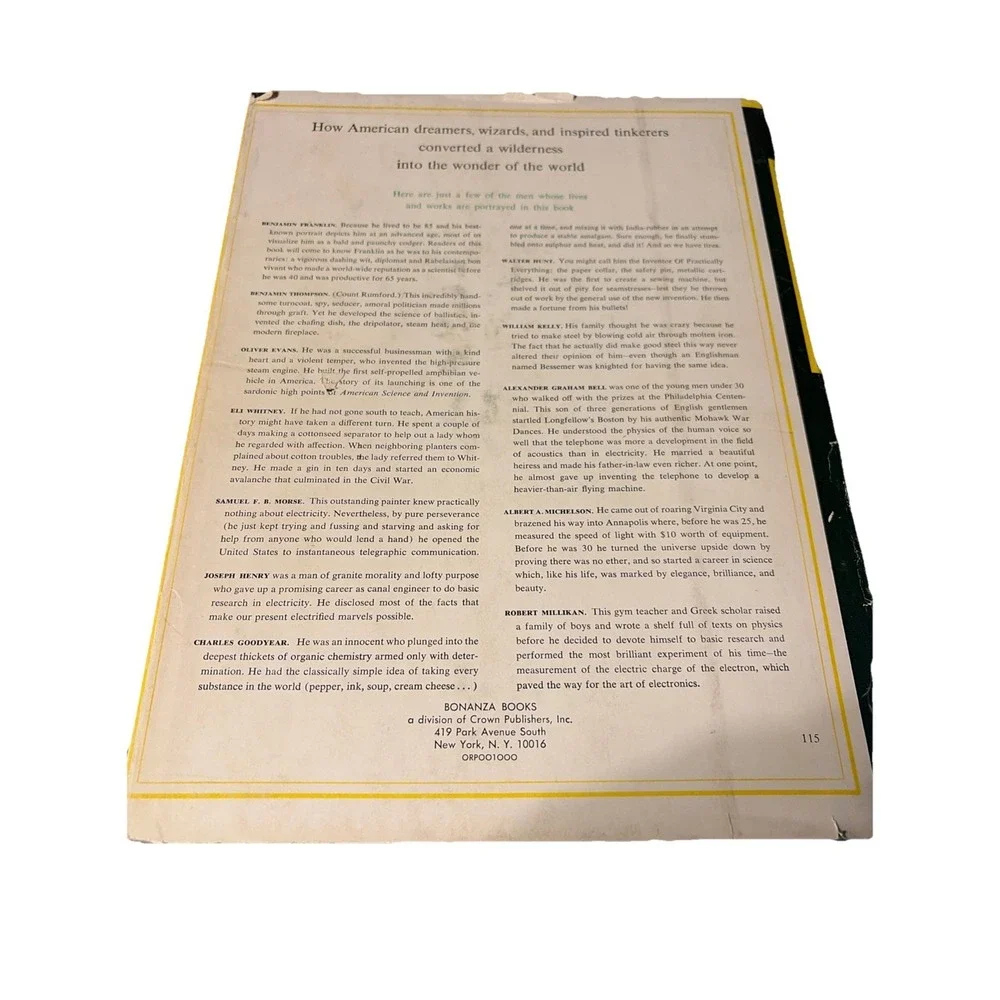 Vintage 1954 American Science &‎ Invention Pictorial History by Mitchell Wilson